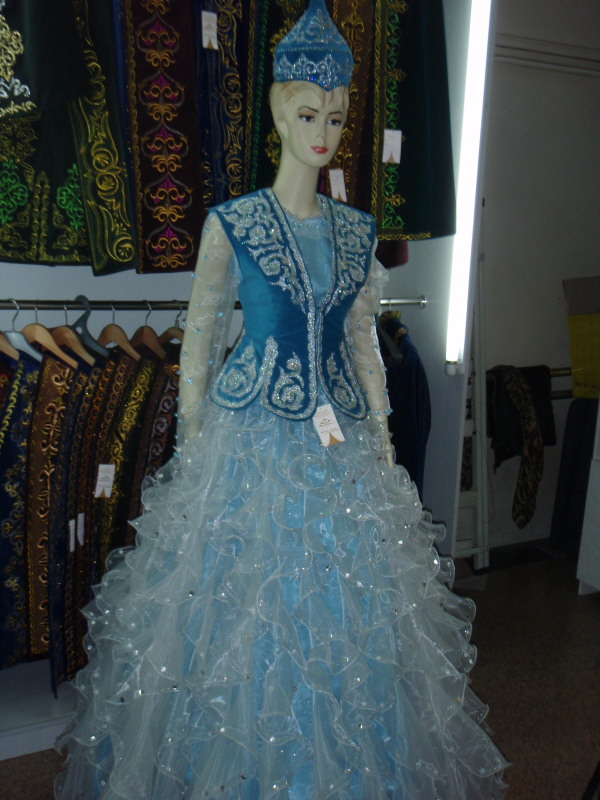 Blue and White Wedding Dress